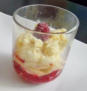 Crémeux coco sur lit de framboises (Cook'in ou non)