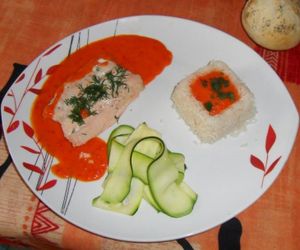 Pavés de saumon aux poivrons et riz thaï (au cook'in)
