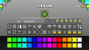 Ahorre movimientos y encontrar iconos y monedas Geometry Dash