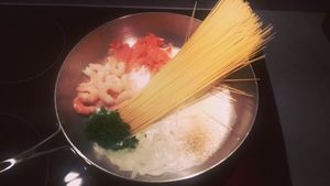 One pot pasta crevette saumon au coco