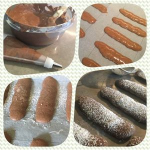 Préparation des biscuits à la cuillère au chocolat