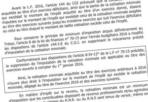 COTISATION MINIMALE BOUSSAID RÉTABLIT LE MÉLI-MÉLO