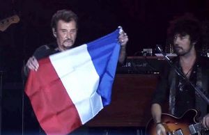 Concert Johnny Hallyday Bercy Arena : Johnny Hallyday et son public chantent la Marseillaise en hommage aux victimes des attentats du 13 novembre 2015