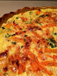 Tarte thon, tagliatelles de carottes et cumin...