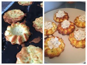 Mini savarins courgettes, tapenade et fromage frais...