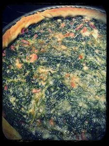 Tarte épinards frais - bacon - parmesan
