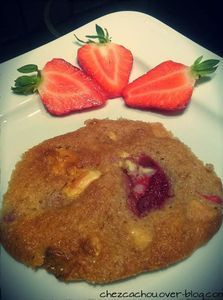 Biscuits aux pépites de chocolat blanc et fraises