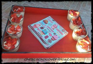 Verrine de millet au chocolat blanc et fraises