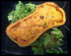 Courge butternut farcie et rôtie au four