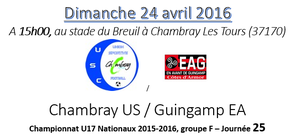 Feuille de route pour le CHAMBRAY les TOURS