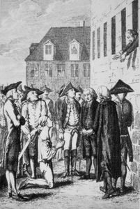 Exécution de H.Hermann von Katte devant le futur Frédéric II, 1730.