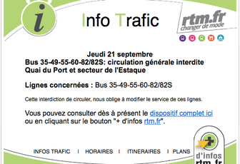 Info trafic RTM - Jeudi 21 Septembre