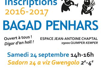 INSCRIPTIONS / ENSKRIVADURIOÙ 2016-2017