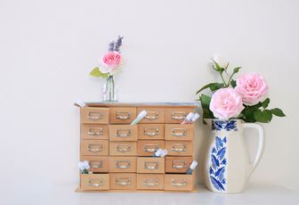 Petite commode effet marbré {DIY}