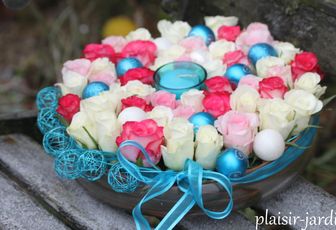 Un coussin de roses