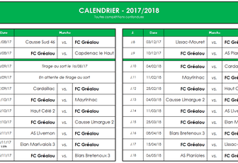 CALENDRIER & RESULTATS