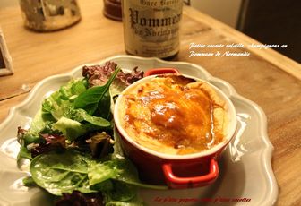 Petite cocotte volaille, champignons au Pommeau de Normandie