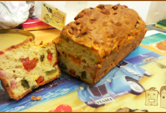 Recette : Cake Lardons Poivrons