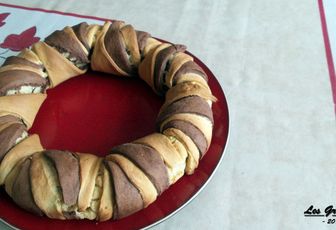 Recette : Brioche couronne marbrée au chocolat