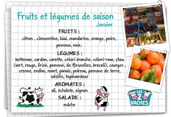 LES FRUITS ET LES LEGUMES DE JANVIER