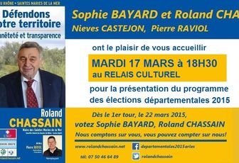 Roland CHASSAIN et Sophie BAYARD présentent leur programme aux Saintois