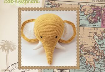 Tête d'éléphant au crochet