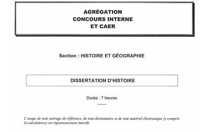 Dissertation agregation histoire geographie