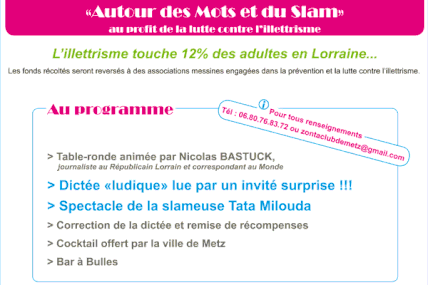 Metz Arsenal « Autour des mots et du slam » le 21 septembre 2012