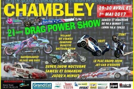Chambley Planet’Air 21ème Drag Power Show du 29 avril au 1er mai 2017
