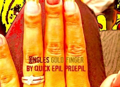 ongles gold finger gel or et marron