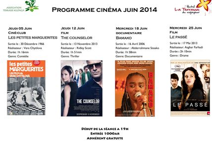Programme cinéma mois de juin