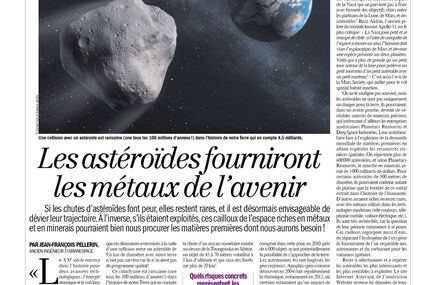 Le journaliste J.-François PELLERIN a publié une pleine page dans le journal l'Humanité, à l'occasion des fêtes de fin d'année consacrées par le quotidien à l'astrophysique et à l'Espace