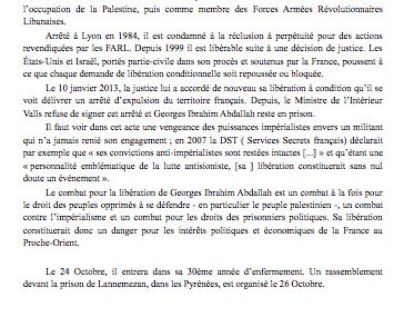 POUR GEORGES IBRAHIM ABDALLAH