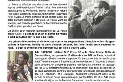 Halte à la répression anti-syndicale. Tous et toutes avec Gaël et Adil.