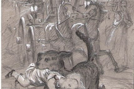 aquarelle pompiers (Charles Joseph Staniland )