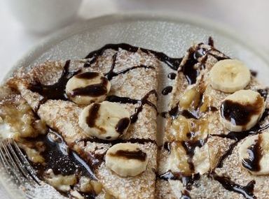 Crêpes fourrées au mascarpone et marmelade de bananes