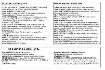 La prog détaillée !