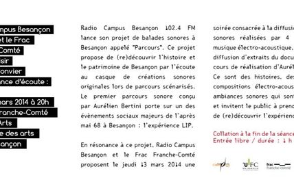 Ballades Sonores LIP, 13 Mars, 20h00, Besançon