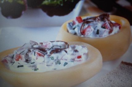 Pommes de terre farcies à la viande des Grisons au fromage frais St Morêt