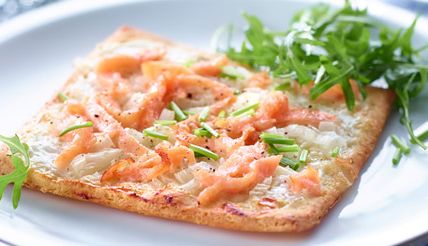Flammekueche revisitée : au saumon