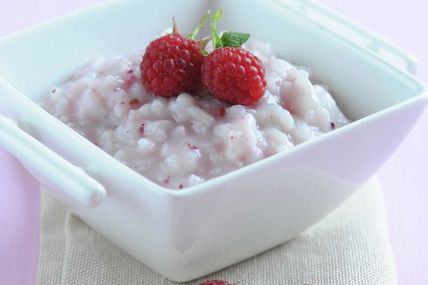 Riz au lait aux framboises