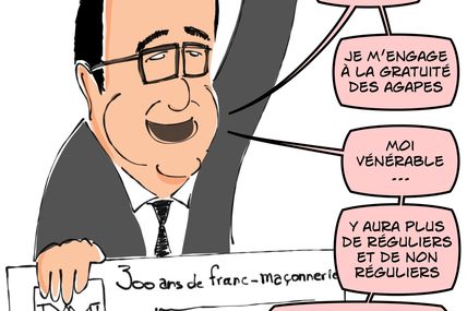 François Hollande en visite au Grand Orient De France