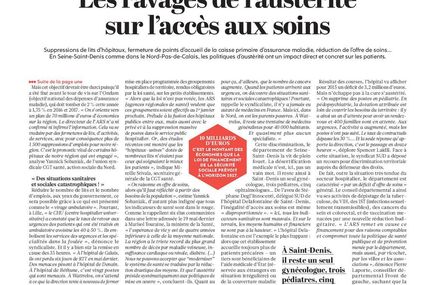 Les ravages de l'austérité sur l'accès aux soins (L'Humanité, 21/07/15)