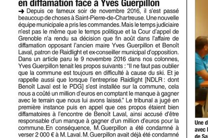 On parle de Monsieur Guerpillon sur le Dauphiné Libéré