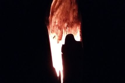 Lampe en bois flotté creux