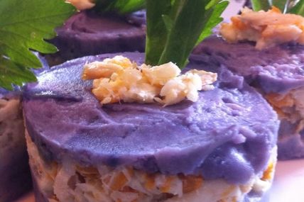 Parmentier de haddock et vitelotte