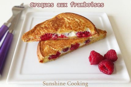 Croques aux framboises / Raspberry Grilled Cheese Sandwich