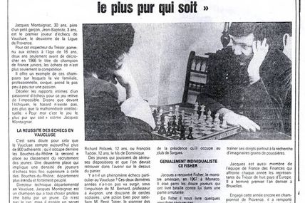 Jacques Montaignac "Le jeu (les échecs) le plus pur qui soit.