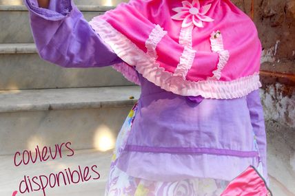 hijab 13 parure fleur T 3 à 8 ans