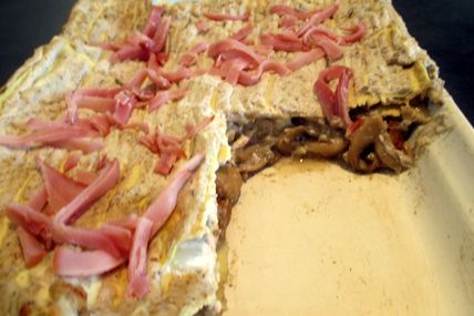 Lasagnes aux 2 champignons et bacon